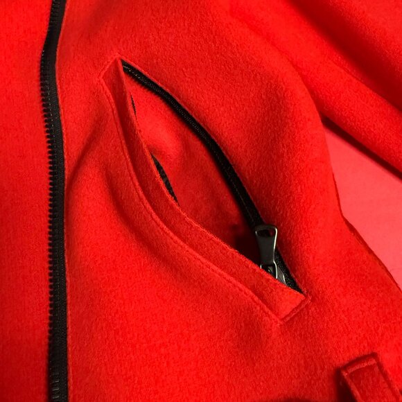 MSGM Red Wool Biker Jacket – Italian Designer Statement Coat – Size US Small - Picture 9 of 13